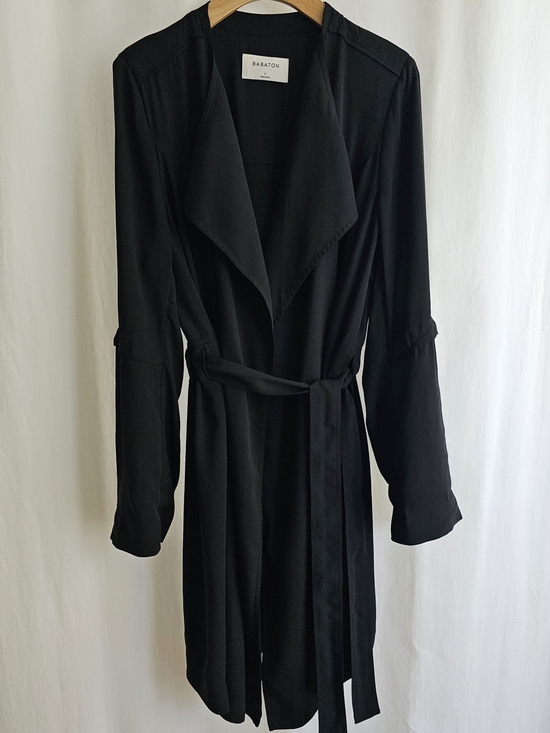 Aritzia Jackets & Blazers - Aritzia Babaton Black Flowy Trench Coat with Belt